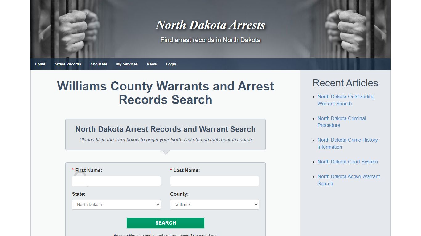Williams County Warrants and Arrest Records Search